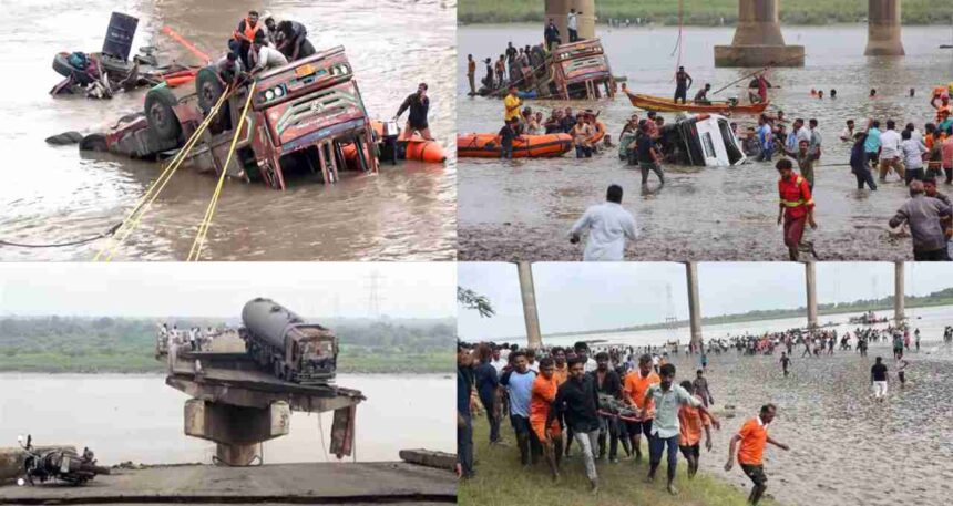 Search operations have resumed at the site of the Gujarat bridge collapse retrieve missing Man