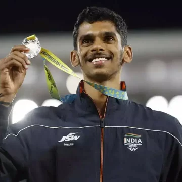Murali Sreeshankar, the long jumper, celebrates a victorious Return With gold at Indian Open
