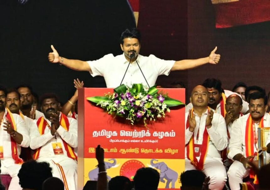 Vijay stated that his party will not form an alliance with the DMK or the BJP, either directly or indirectly