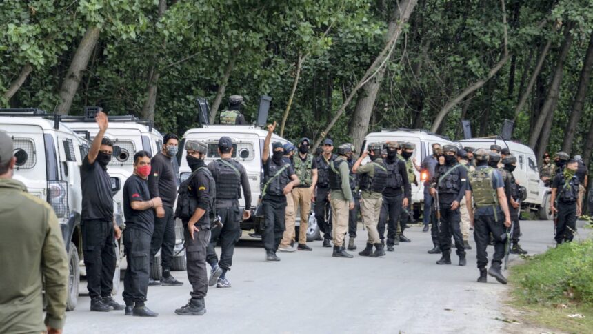 Police operations are currently taking place at 10 sites across Kashmir