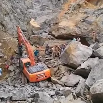 Two migrant workers are trapped after a rock collapse at a quarry in Kerala