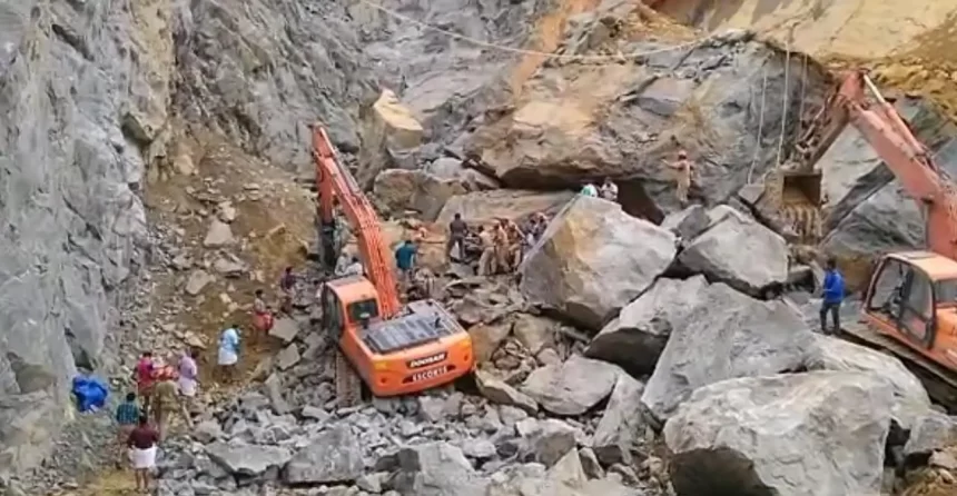 Two migrant workers are trapped after a rock collapse at a quarry in Kerala