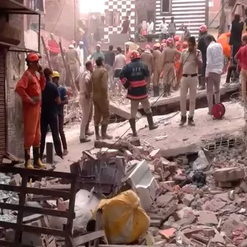 Four dead as building has collapsed in Delhi, some individuals may be trapped inside