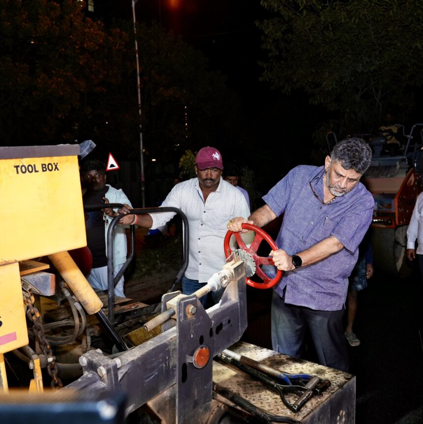 D.K. Shivakumar Conducts Midnight Inspection to Speed Up Bengaluru Road Repairs