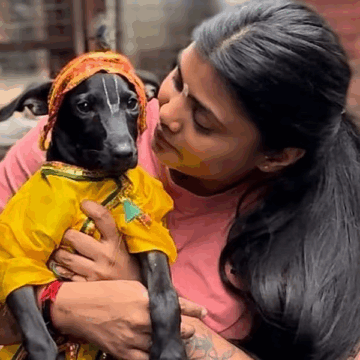 Surat Woman Celebrates Janmashtami with Stray Dogs, Wins Hearts Online