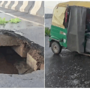 Delhi Rains Cause NH-44 Cave-In Near Alipur, Yamuna River Above Danger Mark