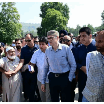 Omar Abdullah Assures Relief During Visit to Anantnag Flood-Hit Areas in J&K
