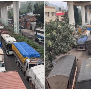 Massive Traffic Snarl From Ghodbunder Road To Mira Bhayandar Due To Potholes, Wrong-Side Driving