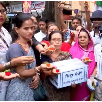 Shiv Sena (UBT) Women Protest India-Pakistan Asia Cup Match with Sindoor Rally