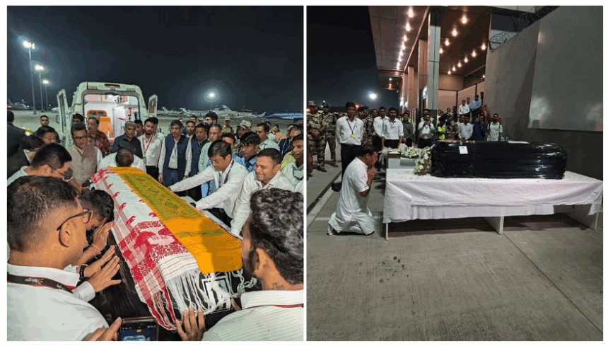 Assam CM Himanta Biswa Sarma Pays Tribute to Zubeen Garg, Receives Mortal Remains in Delhi